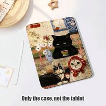 Cat, Strawberry, Flower, High Wine Glass Pattern Painted Effect Tablet Protective Case, Built-In Pen Slot, With Stand, Suitable For Honor 8/9/10/X8/X8A/X9/X8Pro/X9Pro And Other Models/ MatePad Se 11 Inch/MatePad 11 Inch/11.5 Inch, MatePad Pro, Apple 10th/11th Gen 2025 (A16), Galaxy Tab A7/A9 And Other Popular Models - Multicolor - View 2