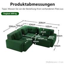 Sofa Green Made Of Corduroy For Living Room And Lounge - Green 3 Seat - 查看 4
