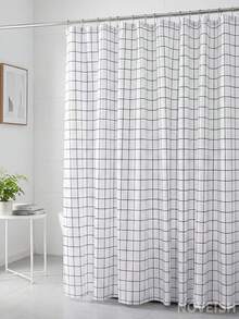 Noveish Shower Curtains - White Plaid - View 2