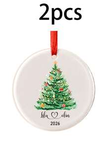 Custom Christmas Tree Tag Ornament, Personalized Holiday Hanging Decor, Festive Xmas Tree Pendant, Customized Family Name Keepsake, Customizable Home Decoration, Winter Party Decor, Secret Santa Gift, Christmas Gift, Christmas Decorations, Couples - Style a - View 12