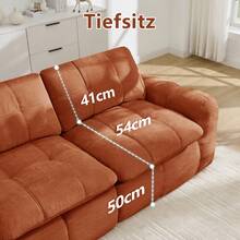 Ergonomic 3 Seat Orange Modular Sofa - Chenille Fabric For Living Room And Lounge - Orange 3 Seat - View 10