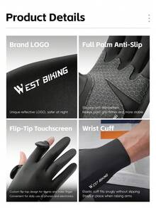 Sarung Tangan Sepeda WEST BIKING, Perlindungan Matahari Ekstra, Anti-Selip, Elastisitas Tinggi, Nyaman, Perlengkapan Bersepeda dengan Desain Jari Lipat - MultiWarna - View 11