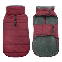 Dog Winter Coat, Warm Fleece Vest With Built-In Drawstring Holes And Reflective Strips, Suitable For Small And Medium Dogs In Cold Weather And Snow - Burgundy - View 4