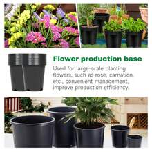 10-Pack 2-Gallon Black Round Flower Pots With Drainage – Perfect For Seedlings, Cuttings, Succulents, And Germination, Reusable For Patio, Lawn, Garden, Indoors And Outdoors. - 黑色 - 查看 10