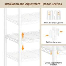 ONBRILL 1Pc Industrial Metal Freestanding Closet System Storage Shelves & Hanging Rods 122.04 Inches Wide 1650LBS Weight Capacity Clothes Rack For Home Bedroom Storage Organization - White - View 8