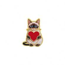 Cute Cat Holding Red Heart Lapel Enamel Pins And Brooches Badge Pins For Backpacks Bags Backpack Cool Decoration Friend For Gifts - Multicolor - View 18