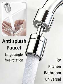 1pc/2pcs/3pcs 360° Rotating Dual Mode Kitchen & Bathroom Faucet Aerator, Anti-Splash Sink Accessory, 2 Water Flow Modes, Faucet Connector, Aerator Device, Rotatable Sink Faucet Extension - Multicolor - View 2