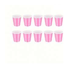 10/20pcs Bullet Cups, 2oz Mini Party Cups, Reusable Small Cups For Party Games, Suitable For Liquor, Cocktails, Wine, Condiments, Snacks, Juice. Perfect For Any Party! - Pink - View 1