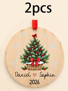 Custom Couple Christmas Tree Ornament 2026, Personalized Holiday Hanging Decor, Romantic Xmas Tree Decoration, Customized Name Keepsake For Home, Customizable Christmas Gift For Couples, Festive Seasonal Ornament, Christmas Decorations, Family - Style C - View 16