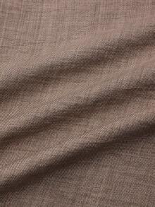 Men's Coffee Color Patch Pocket Vacation Style Short Sleeve Shirt - Khaki - View 7