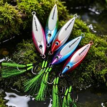 PRO BEROS PROBEROS 5 buah Umpan Pancing Logam Tenggelam Lambat 40-100g Umpan Tenggelam Lambat Bercahaya dengan Mata Ganda Realistis 3D Alat Pancing Air Asin Tenggelam Cepat - warna A (Dengan Kait Bantu Ganda) - View 2