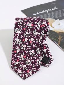 1pc Women's Elegant Valentine's Day Clear Hand-Tied Tie Gift - Purple Floral Hand-knitted - View 1