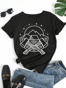 Women T-Shirts - 黑色 - 查看 5