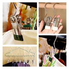 10/30/40pcs Single Piece Simple Hook Clips, Clothes Clips With Hooks, Indoor Portable Closet Storage Rack Hooks Decoration - Beige - View 9