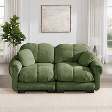 Sofa Green Made Of Chenille For Living Room And Lounge - 綠色 2 人座 - 查看 2