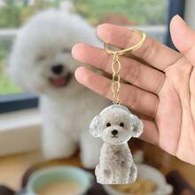 2pcs Pet Hair Commemorative Keychain Pendant, Cute Transparent Dog Hair Collection, Creative Dog Shaped Keychain Designed Specifically For Collecting Pet Hair, Can Be Used As A Souvenir - Multicolor - View 4