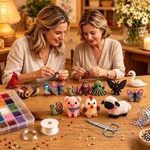 1 Set Exquisite DIY Animal Beaded Kit, Cute 3D Animal Beaded Handmade Set, Creative DIY Handmade Jewelry Art Craft Kit, Suitable For Adults, Applicable For Home Decor, Desktop Decor, Handmade Creation, Creative Handmade Gifts And Seasonal Display - Multiple Styles - View 6