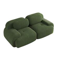 Modular Green 2 Seat Sofa - Modular Corduroy Sofa Frame For Living Room And Lounge - 綠色 2 人座 - 查看 6