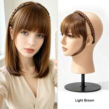 Braided Headband With Bangs, Synthetic Fiber Invisible Bangs Hair Extensions, 3-Strand Braided Headband Wig, Covers Large Forehead, Heat-Resistant Women's Hair Accessory - Multicolor - View 14