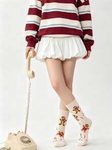 1 Pair Women's Christmas Holiday Style Cartoon Gingerbread Man Comfortable Versatile Mid-Calf Socks - Beige - View 8