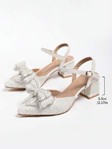 Cream White Hollow Out Breathable Mesh Toe Sandals Women Square Toe Back Strap Chunky Heel Pumps - White - View 8