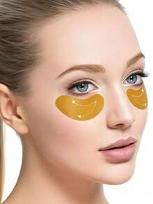 10/5 Pairs Gold Silicone Eye Patches, Reusable 360° Eye-Shaped Patches, Soft And Comfortable Eye Support Patches, Suitable For Daily Leisure And Salon Use - Multicolor - View 3