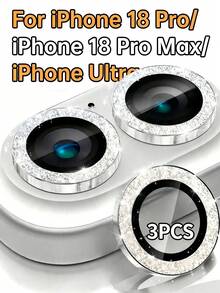 XINHONGYU Alloy Camera Lens Protector Film 3pcs Compatible With Iphone 17 Pro Max 17 Air 17 Pro 16 Pro Max 16 15 15 Plus 14 13 12 11 Mini Plus Pro Max Shiny Single-Layer Metal Glitter 9H Hardness Anti-Scratch Screen Protector Fashionable Accessory Thoughtful Protective Case Silver Glitter Easter Gift Spring Party - Silver - View 35