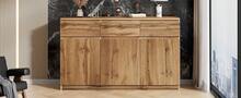 Sideboard With Storage Brown Wood Effect – 3 Drawers & 3 Doors – For Dining Room And Living Room - Brown - View 9