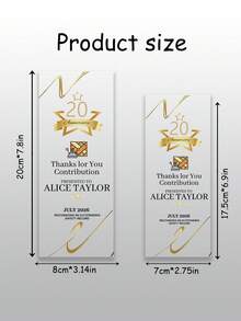 1pc Customized Engraved Acrylic Trophy, Personalized Logo Text Award, Corporate Employee Recognition Gift, Business Achievement Appreciation Desktop Trophy - Multicolor - View 6