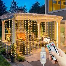 LED Curtain String Lights, USB Powered Fairy Lights Garland. 8 Lighting Modes With Remote Control (Batteries Not Included), Suitable For Home Bedroom Window Wall Stage. Romantic Proposal Confession, Birthday Party, Wedding Celebration Background Atmosphere Decoration Hanging String Lights, Valentine's Day Halloween Christmas Holiday Decoration - USB Plug Curtain Light - View 17