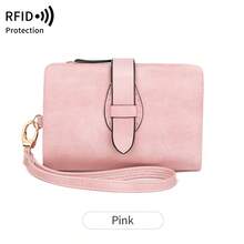 MIYIN 女士便攜復古 RFID 防盜刷三折錢包,可拆卸腕帶,多卡槽、身分證視窗與拉鍊零錢袋 - 彩色 - 查看 18