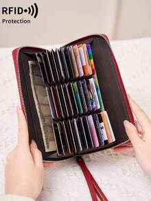 FOREVER MIYIN RFID Blocking Zip‑Around Wristlet Wallet, Accordion Multi‑Card Organizer With Wrist Strap, Passport Phone Slot, Large Capacity For Travel Daily Carry - Multicolor - View 4