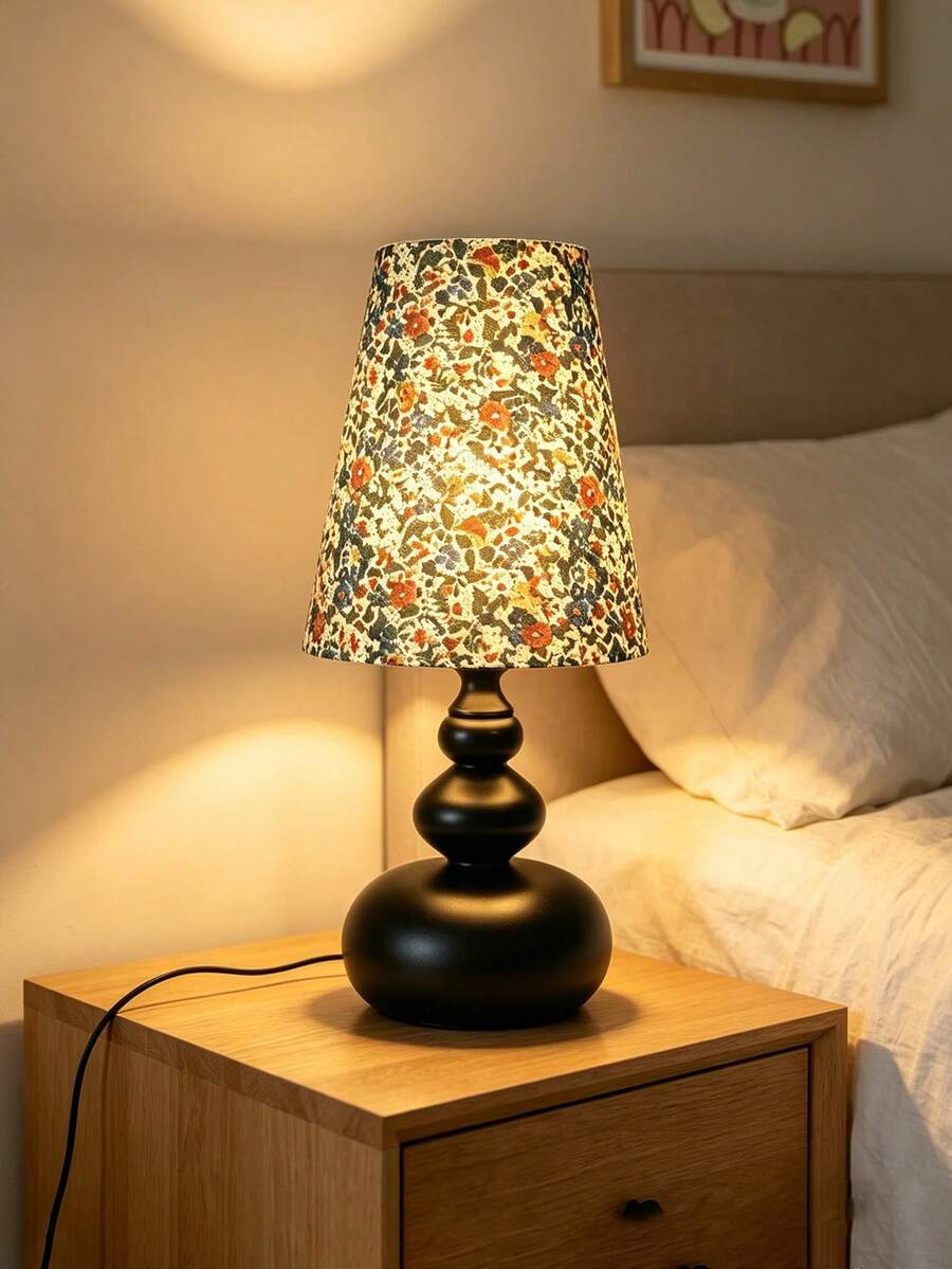 1 buah Lampu Meja Minimalis Bertenaga USB, Gaya Modern Ins, Desain Premium Kreatif Retro, Lampu Malam Dekorasi Sederhana untuk Kamar Tidur, Samping Tempat Tidur, Dekorasi Meja Ruangan - Hitam - View 1