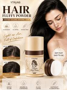 Ytruns Hair Fluffy Powder With Soft Puff Applicator, Instant Hair Volumizing & Oil Control Powder For Roots, Lightweight Matte Finish Hair Styling Powder For Flat Oily Hair, Quick Refresh & Natural Fluffy Look - 01 - View 2
