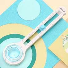 Adjustable Round Hole Punch Positioning Tool With Dual Centimeter/Inch Scale, Knob For Free Aperture Adjustment, Lightweight And Durable Plastic, Precise Punching Tool For Handmade Journals, Greeting Cards, Packaging DIY, Easy Operation Compatible With Various Paper Crafts - Blue - View 11