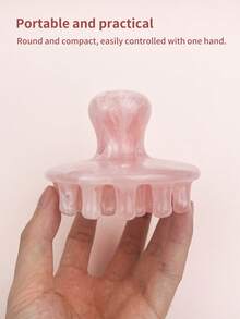 INYUSUN 1pc Resin Material Large Round Head Massage Comb, Portable Practical Scalp Relaxing Tool - Baby Pink - View 8