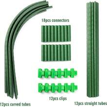 Greenhouse Arch Frame Planting Tunnel Garden Arch Suitable For Raised Flower Beds Detachable Rust-Proof Steel Plastic Coated Planting Tunnel Kit Steel Greenhouse Support Arch Durable DIY Garden Net Small Greenhouse Kit - Green - View 4