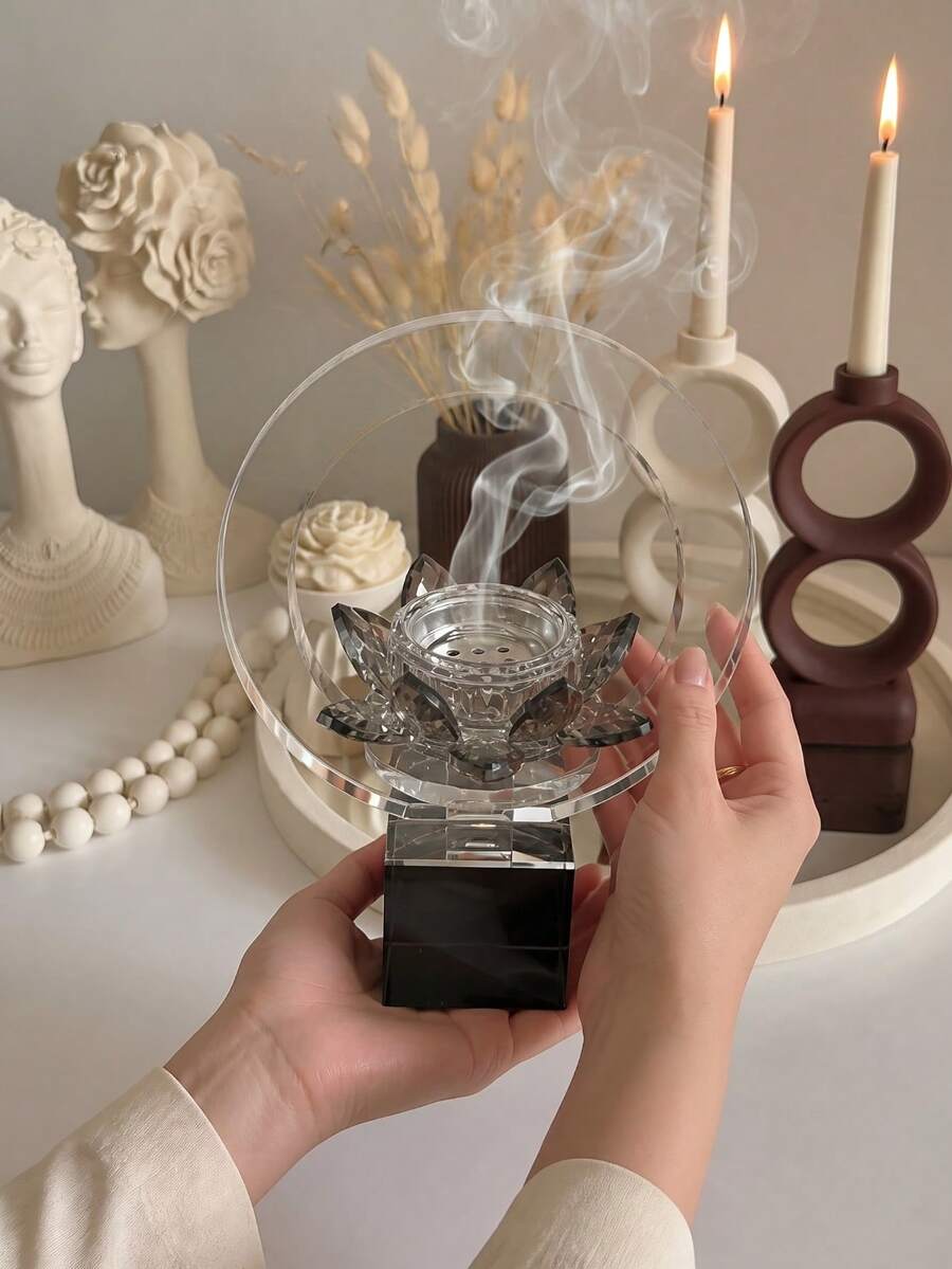 Latest Popular Incense Burner: Elegant Bay Style Design, Suitable For Agarwood And Fragrances, Complements Your Personal Style And Home Decor. Perfect For Daily Use, Weddings Or Gatherings With Friends And Guests, Ideal For Reception Areas And Entertaining Guests. - Black Portable Crystal Incense Burner - View 1