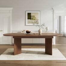 Dining Table Brown Made Of Wood For Dining Room And Kitchen - 胡桃木 - 查看 2