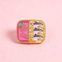 Salmon Can Lapel Enamel Pins And Brooches Badge Pins For Backpacks Bags Backpack Cool Decoration Friend For Gifts - Multicolor - View 2