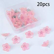 15/20/30pcs Flower-Shaped Cork Board Push Pins, Fun Decorative Push Pins For Photo Wall, Feature Wall, Map, Bulletin Board, Office Or Home Decor - A - View 10