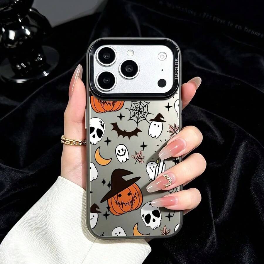 Halloween Ghost Pattern For IPhone 17 Air 16 15 14 13 12 11 Pro Max Plus Shockproof Plating Matte Cover Phone Case FJVT - 002 - 查看 1