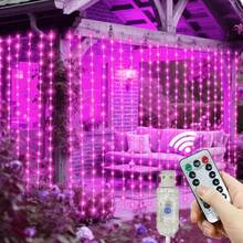 LED Curtain String Lights, USB Powered Fairy Lights Garland. 8 Lighting Modes With Remote Control (Batteries Not Included), Suitable For Home Bedroom Window Wall Stage. Romantic Proposal Confession, Birthday Party, Wedding Celebration Background Atmosphere Decoration Hanging String Lights, Valentine's Day Halloween Christmas Holiday Decoration - USB Plug Curtain Light - View 15