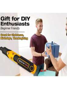 Mini kit de herramientas rotativas inalámbricas USB para joyería, procesamiento de metales y vidrio; bolígrafo para tallar madera; bricolaje. - Amarillo - Ver 11