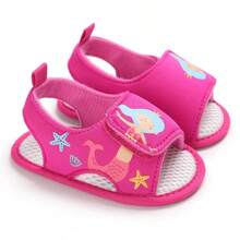Sweet Cute Summer Infant Girl Cartoon Mermaid Princess Casual Breathable Sandals 0-1 Years - Hot Pink - View 2