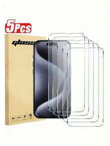5片裝全螢幕鋼化玻璃螢幕保護貼，適用於 Apple 18 Pro/18 Pro Max/17/17 Pro/17 Pro Max/17 Air/16/16e/7/7P/8/8P/X/XS/XR/XS Max/11/11 Pro/11 Pro Max/12/12 Pro/12 Pro Max/13/13 Pro/13 Pro Max/14/14 Pro/14 Pro Max/15/15 Pro/15 Pro Max - 無色 - 查看 39
