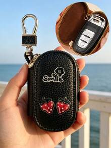 Strawberry Decor Car Key Storage Bag,Universal Car Key Protective Case,For Various Types Of Car Keys,A Great Gift For Holidays, And Anniversaries. - Multicolor - View 7