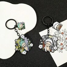 Anime One Piece Keychain, Luffy Zoro Trafalgar Law Metal Enamel Key Ring, Cartoon Character Sakura Pattern Bag Pendant, Cosplay Gift For Anime Fans - Multicolor - View 6