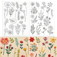 Water-Soluble Printed Leaf And Flower Embroidery Pattern Stabilizer Design, Suitable For Handmade Sewing Enthusiasts To Paste And Sew Embroidery Paper - A256 - View 6