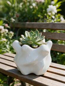 Unique Asymmetrical Rotating Asymmetrical Planter With 3D Wavy Textured Design, Creative Decorative Flower Pot For Home Desktop, Balcony, Succulents, Suitable For Living Room, Office, Entryway And Other Decorative Display - Multicolor - View 5